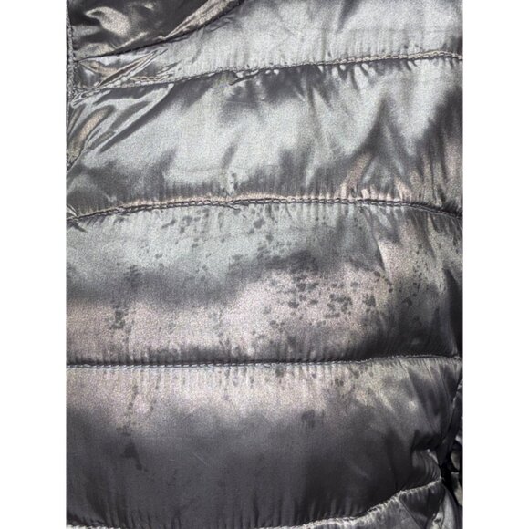 Andrew Marc Hooded Gray/Black Reversible Puffer Faux Fur Jacket Coat Sz L #o - Picture 8 of 11